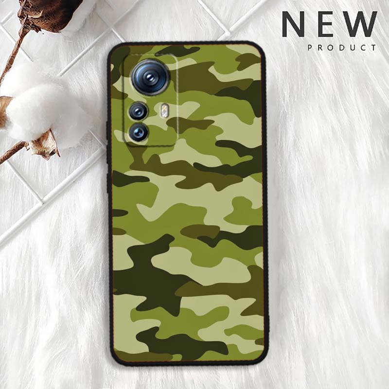 Creative Camouflage Pattern Phone Case For Xiaomi Mi 15 14 13 13T 12 12T 12S 11 11i 11T Pro Ultra Lite 5G Black Soft