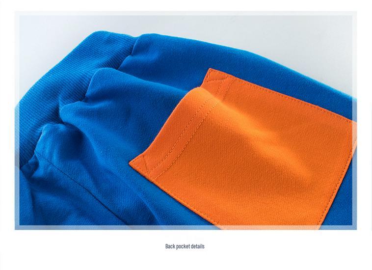 2024 Spring/Autumn Korean-Style Color Block Tracksuit for Boys - Medium/Large Two-Piece Jacket Set
