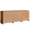 Sideboard with LED Lights Smoked Oak 181.5 x 37 x 67 cm
