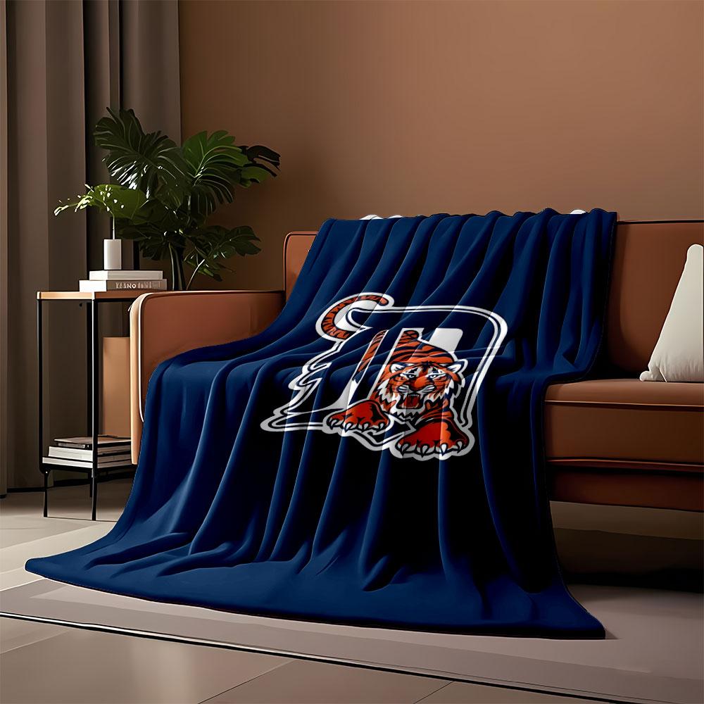 Tiger with Letter D on Blue print blanket soft and cozy perfect for the living room bed sofa or a nap,gift
