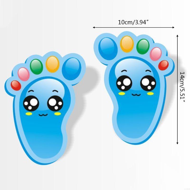 62KD 15 párů Dětské podlahové samolepky Dětský pokoj Ložnice Obývací pokoj Samolepicí Obtisky s otisky stop pro sociální odstup