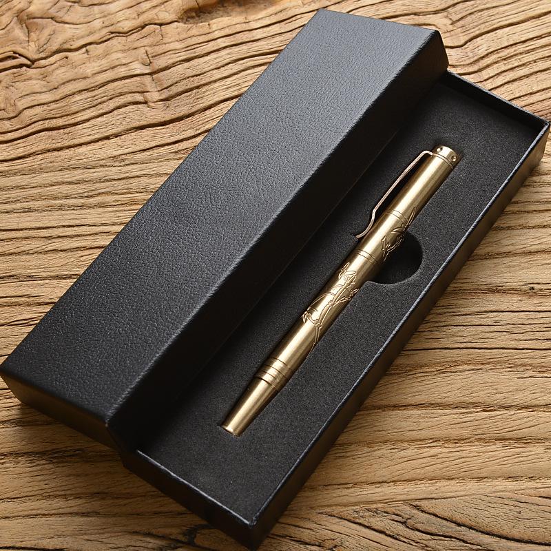 Brass Gel Ballpoint Pen - Business Gift & Office Supplies Signature Pen 0.5mm