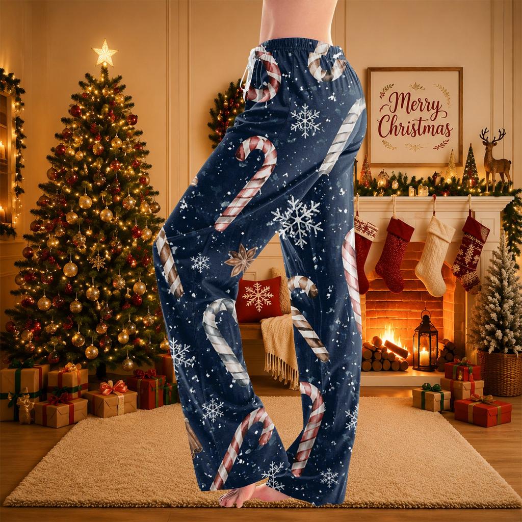 Women's Christmas Print Pajama Pants for Sleeping and Relaxing