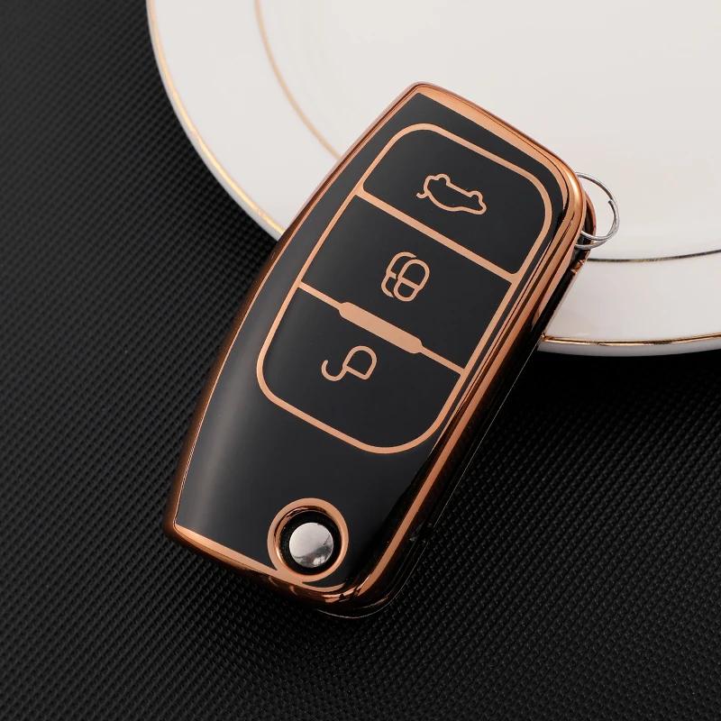 Folding Key 3 Button Tpu Car Key Case Cover For Ford Fiesta Focus 2 Ecosport Kuga Escape Falcon B-Max C-Max Eco Sport Galaxy