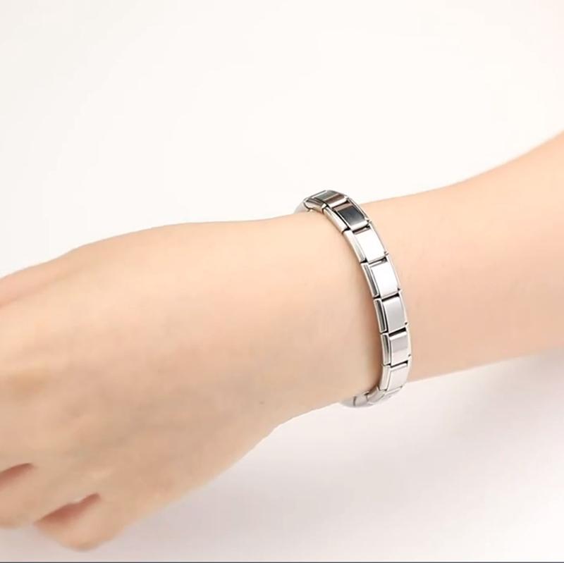 Fashion Stainless Steel Elastic Bracelet 9mm Width Italian Charm Bangle Bracelet Simple Design Girls Men Women DIY Jewelry Gifts