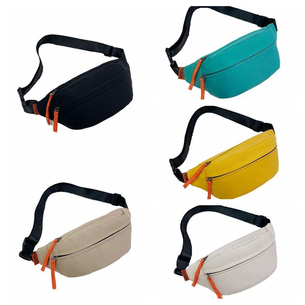 Multi-pocket Nylon Waist Bag Adjustable Shoulder Strap Diagonal Shoulder Bag Men Chest Bag  Male