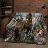 Coperta in Flanella Cartoon Dinosauro Jurassic Park 3D, Coperta Morbida Calda in Peluche per Casa Camera da Letto Letto Divano Copertura Ufficio Campeggio