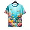Moda Uomo T-shirt da Uomo Stampata 3D Girocollo Manica Corta Trendy Streetwear