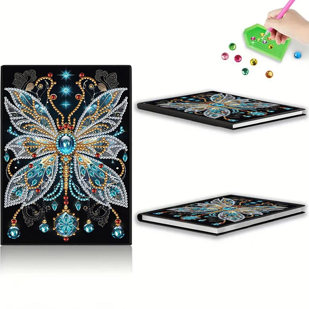50-Page A5 Size Diamond Painting Diary Book 5D DIY Diamond Art Painting Notebook Kit 50 Pages Crystal Notepad Sketchbook
