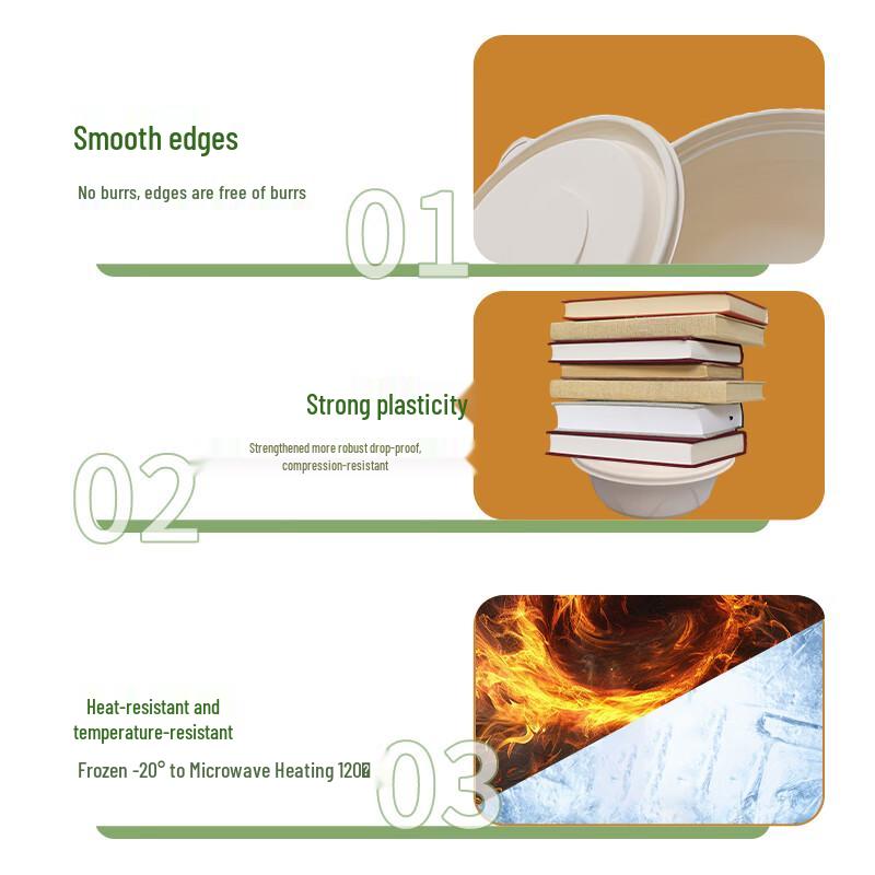 Komposterbara Runda Takeaway-behållare av Majsstärkelse