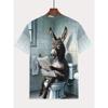 Großes Herren Esel Muster 3D Gedrucktes Herren Rundhals Kurzarm T-Shirt Sommer Mode T-Shirt Lässig Bequem Vielseitiges Oberteil