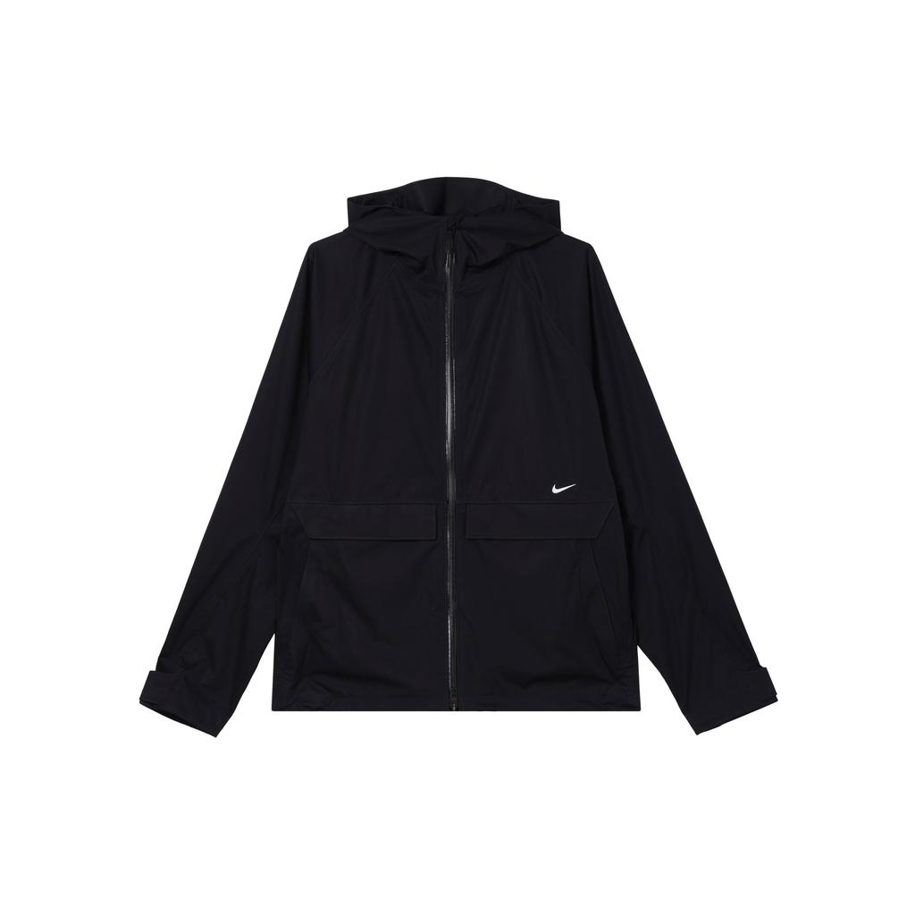 Nike Solid Color Stand Collar Hooded Jacket Men Jackets Black DQ6641-010