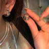 Personalized color zirconium ear buckle earrings 2025 new foreign temperament earrings earrings