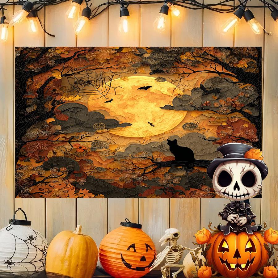 Halloween Moonlit Scene Background Cloth Hanging Cloth Bedroom Bedside Decorative Wall Cloth Rental Dormitory Tapestry