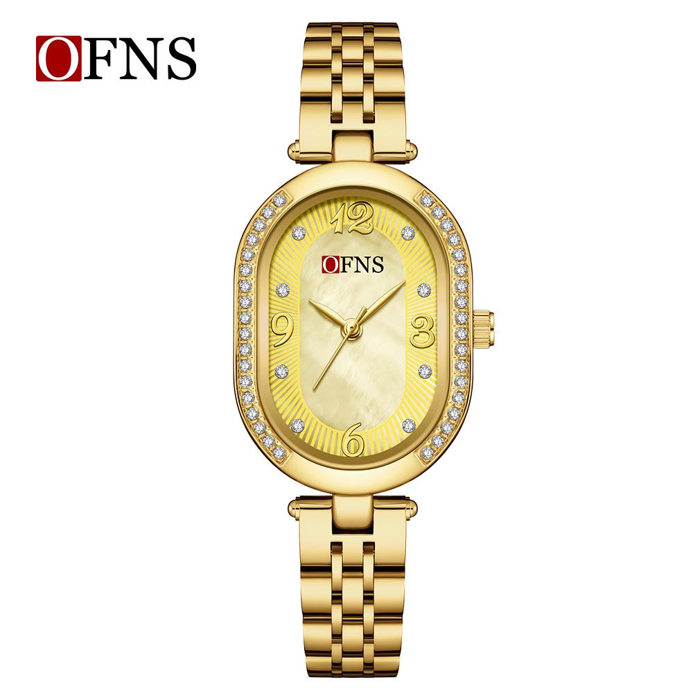 Ofns 1575 Luxury Exquisite Quartz Women's Full Steel Waterproof Diamond Inlaid Watch