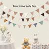 Cotton Birthday Flag Children's Room, Party Decoration Cartoon Colored Triangle Flag Flag Pulling Scene Decoration