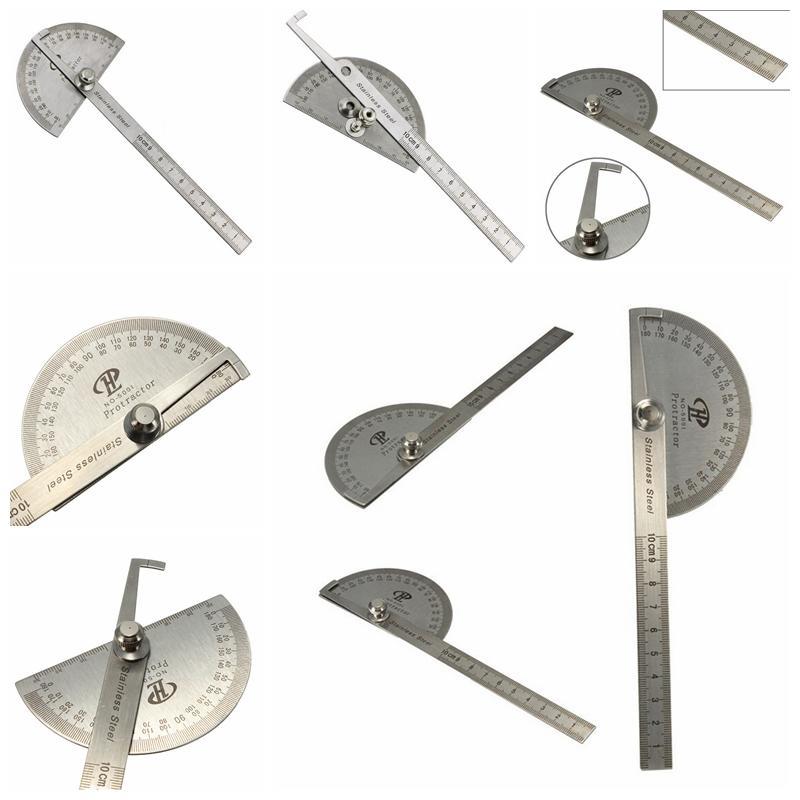 100Mm Stainless 0-180 Degree Steel Protractor Angle Finder Arm Rule Measure Tool
