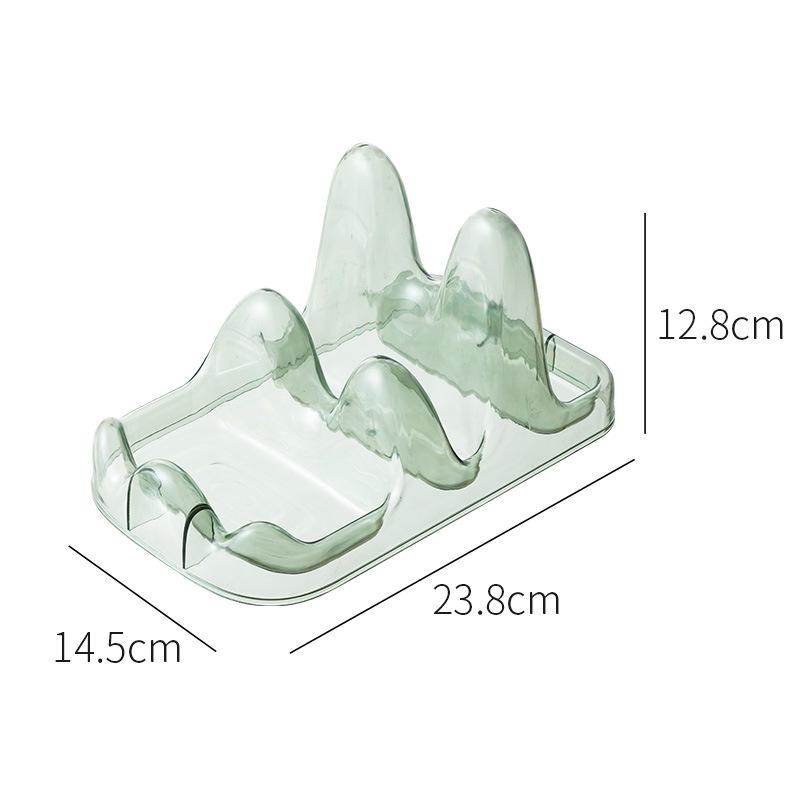 Countertop Pot Lid and Utensil Rack with Drip Tray for Lid, Board, Spatula, and Ladle Storage