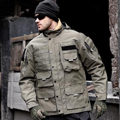 Pánské taktické bundy Militar Nepromokavá bunda s větrovkou Pánský kabát s kapucí Outdoorové rybářské/trekingové bundy
