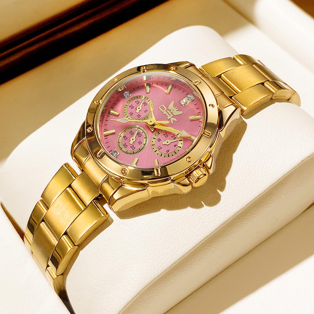 OPK Women's Watch, Popular, Elegant and Simple, Quartz Movement, Waterproof, Luminous, Pink