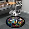 1pc Floral Dog Artwork Chair Carpet for Office, Soft, Non-Slip Polyester Mat, Office, Living Room, Bedroom, Durable Polyester Yy251207119