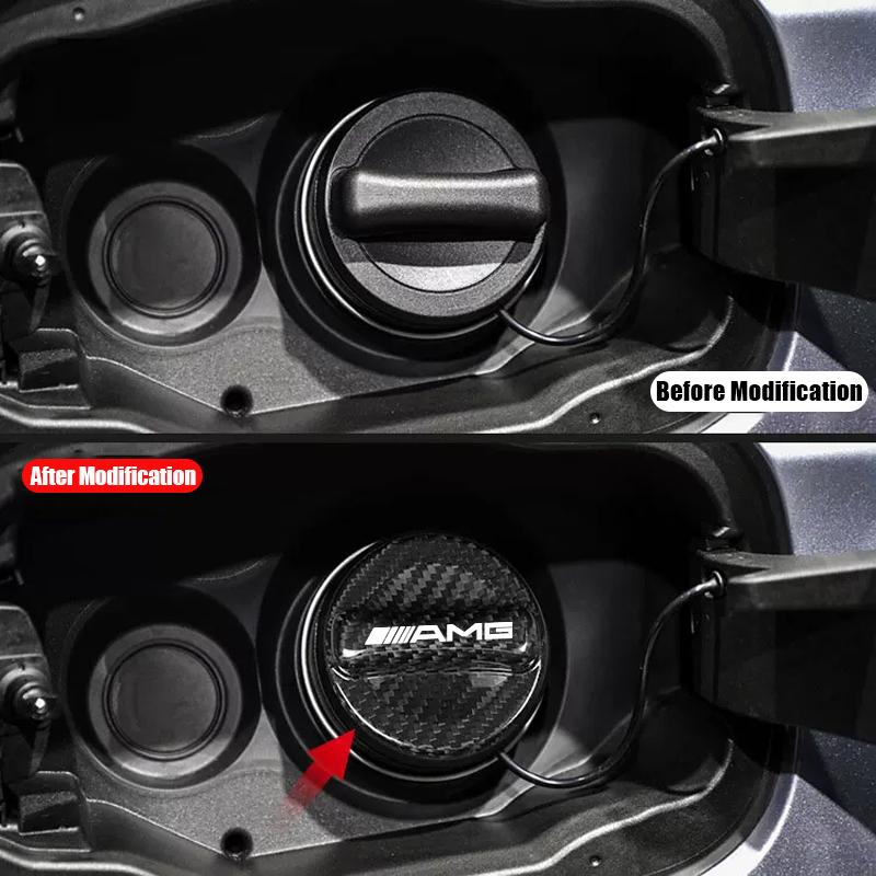Carbon Fiber Fuel Tank Cap Cover Trim Decorative For Mercedes Benz AMG W205 W204 W206 W213 W212 W211 W222 W221 W177 W176 X253 X2