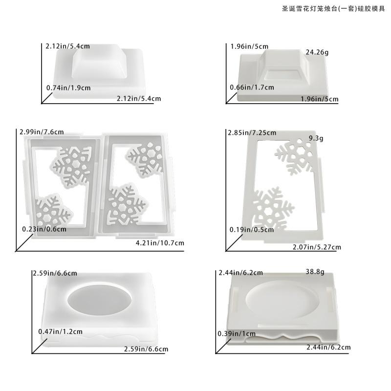 DIY Christmas Candlestick Silicone Mold Deer Snow Lantern Shaped Candle Gypsum Base Epoxy Resin Mold Home Decoration