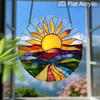 Acryl Zonsondergang Landschap Zonenvanger Glas-in-lood Effect Raamhanger Ornament Natuur Decor