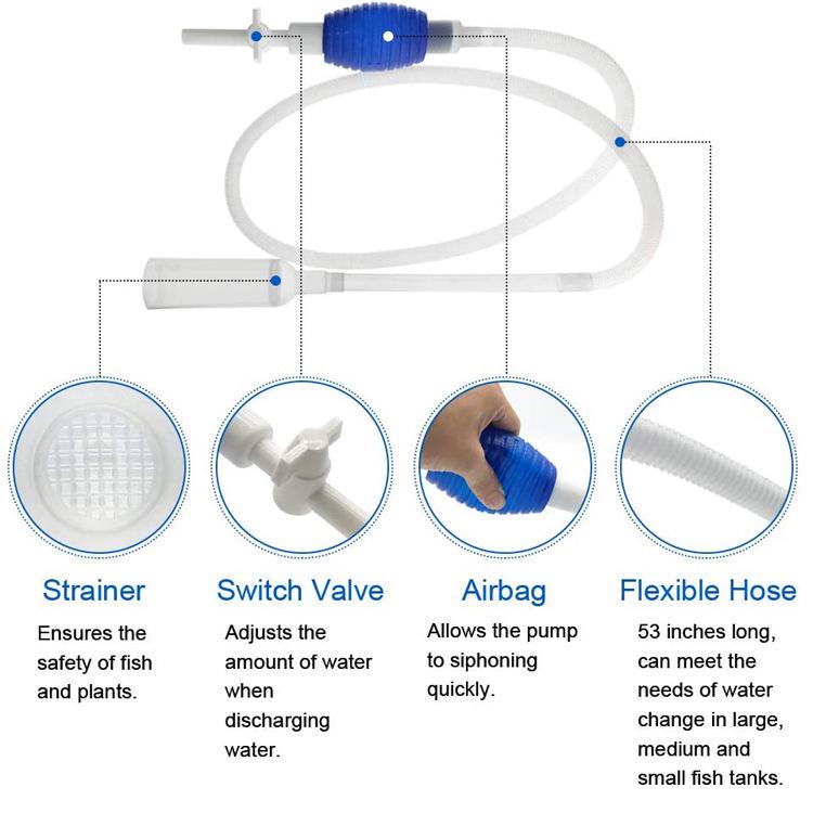 5-Piece Fish Tank Cleaning Kit with Algae Scraper & Siphon Tube