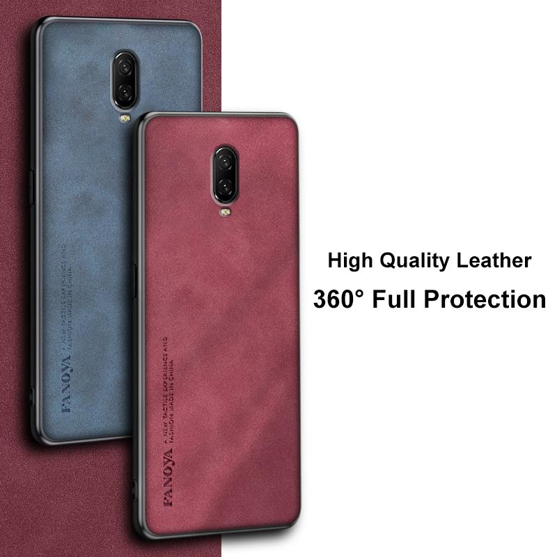 For OnePlus 6T Case Luxury PU Leather Phone Case For One Plus 6T OnePlus6T Back Cover Matte Silicone Shockproof Full Protection