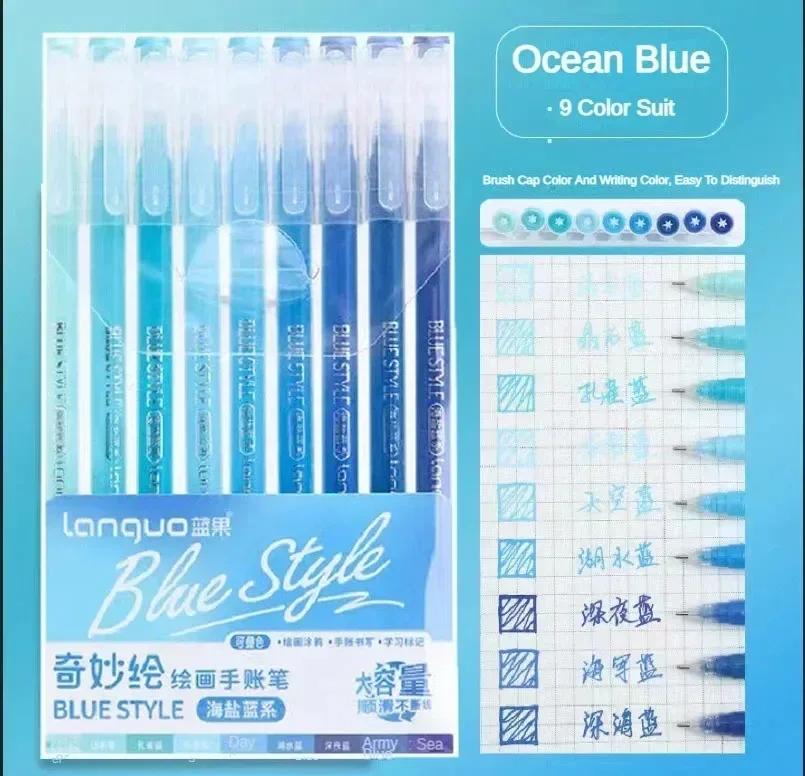 Languo 198/9 Colors Morandi Colorful Gel Pen Student Note Marker Painting Graffiti Color Pen Stationery Office School Supplies