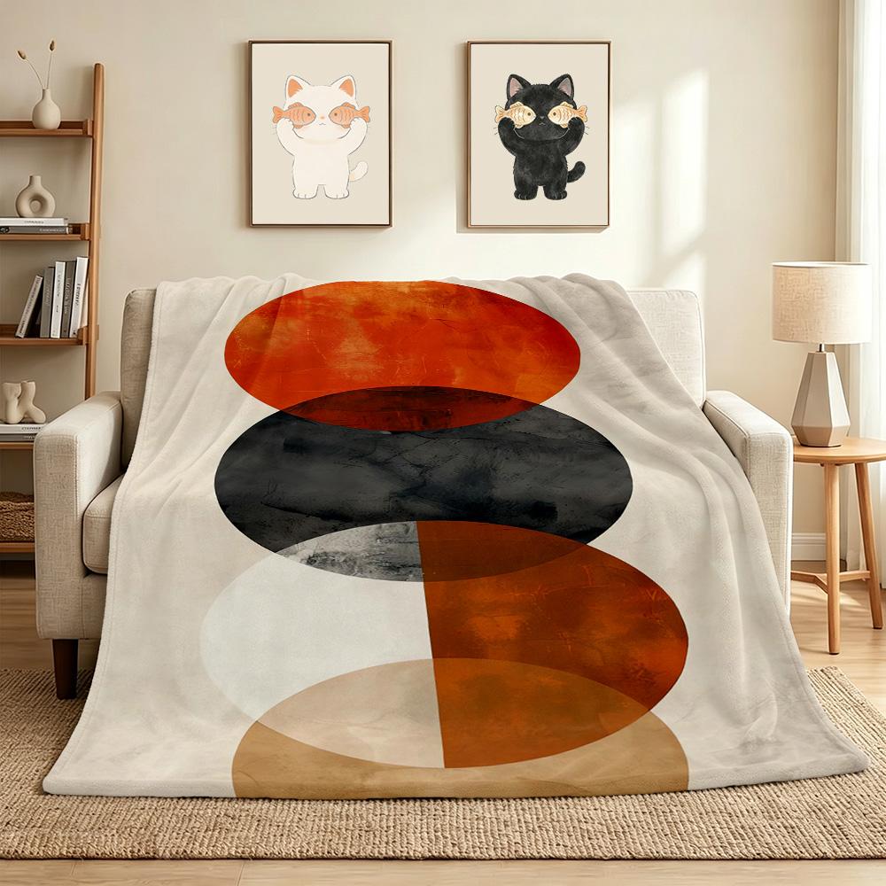 Circles Composition Flannel Blanket Throw Blanket Soft Warm Sofa Bed Camping home Decor Unique Christmas Gift C9261216
