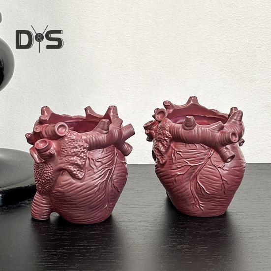 Kleiner Stifthalter in Form eines menschlichen Herzorgans, realistisches 3D-Herzanatomiemodell, Schreibtisch-Aufbewahrungs-Organizer für Make-up-Pinsel und Stifte