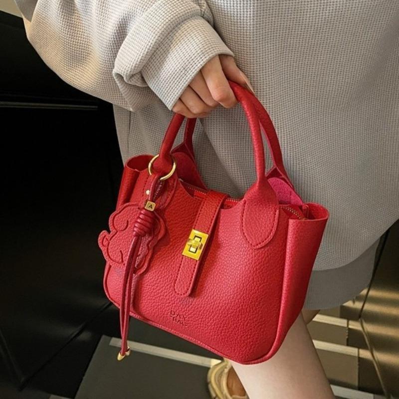 Stylish and simple solid color texture large capacity shoulder bag women's new portable messenger bag commuter bag