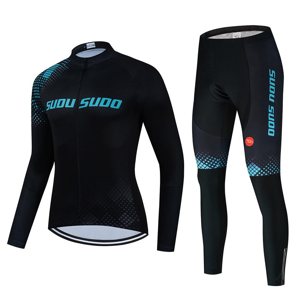 Men's Cycling Suit Long Set Long Sleeve Top Overalls Trousers 2026 Autumn Breathable Cycling Suit