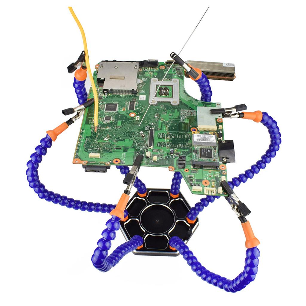 6 Flexibla Armar Lödning Tredje Hand PCB Hållare Ställ Hjälpklämma Lödhjälpverktyg