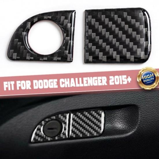 For Dodge Challenger 2015-21 Carbon Fiber Co-Pilot Storage Box Handle Sticker