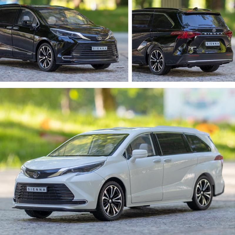1/24 Scale Sienna MPV Diecast Car Model Toy, Pull Back Toy Vehicle with Sound and Light for Kids Toddler Boys Girls Gift Collection
