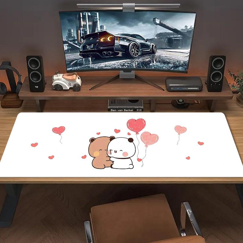 PandaBobaLove Lace Solid Color Mouse Pad Large Gaming Table Cushion Non-slip Laptop Tablet Big Mousepad XXL Mat Mini PC Playmat With Lock edge
