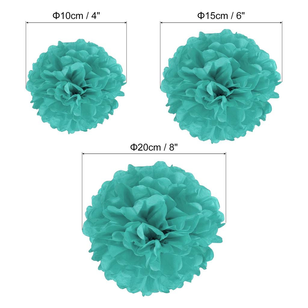 4"/6"/8" Tissue Pom Poms Flowers, 12 Pack Paper Flower Ball for Wedding Bridal Shower Birthday Bachelorette Party