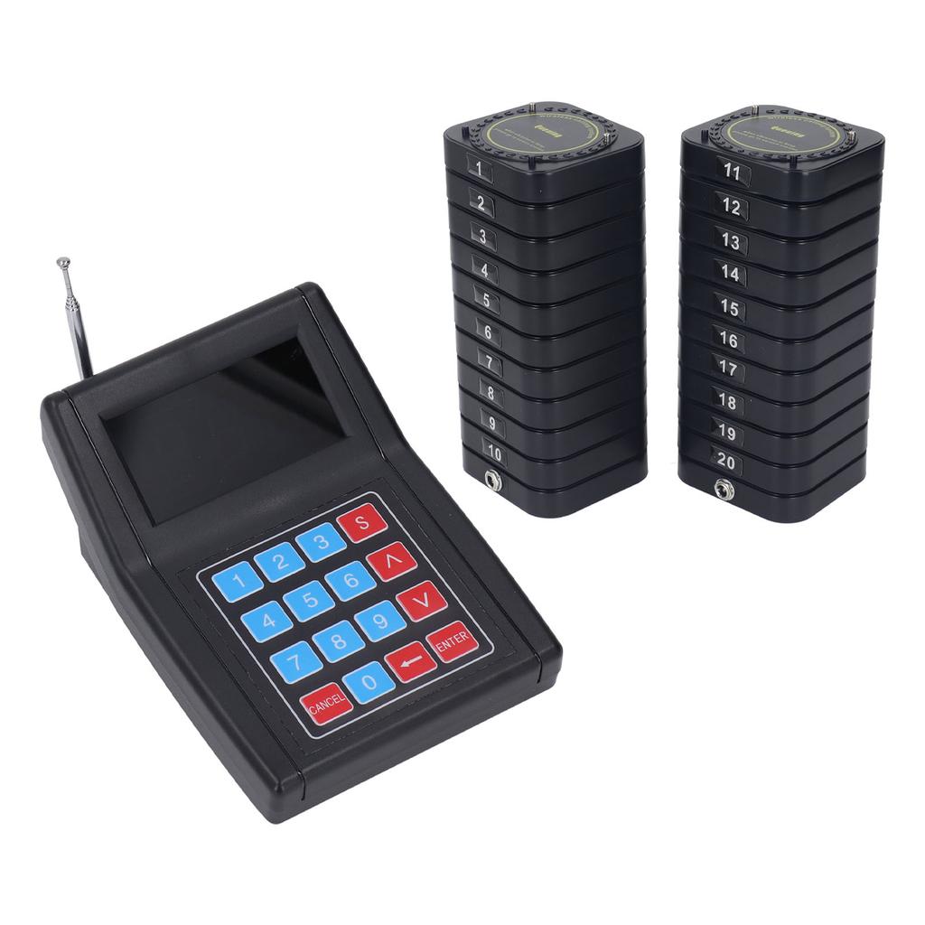 Restaurant Pager System 1 Transmitter 20 Receivers Wireless Calling System for Food Truck Bar