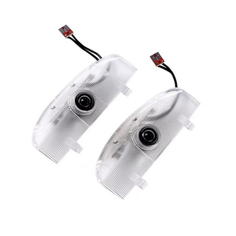 2Pcs LED Car Door Logo Projector Ghost Shadow Light For Mitsubishi Pajero V87 V93 V97 V80 2007 - 2015 2016 2017 2018 Accessories