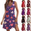 Women's Casual Fashion Valentine's Day Love Heart Printed Dress With Pockets