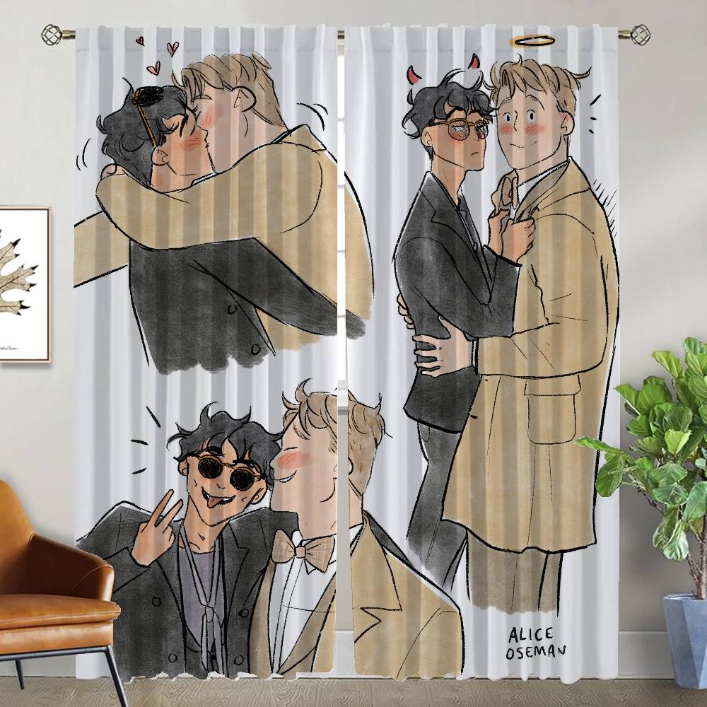 Anti-mosquito Curtains for Living Room Curtain Heartstopper Halloween Decoration Blackout Curtains 2 Pieces Partition Shades