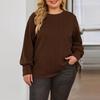 Women's Fashion Casual Solid Color Oversized  Long Sleeve Loose Fit Top