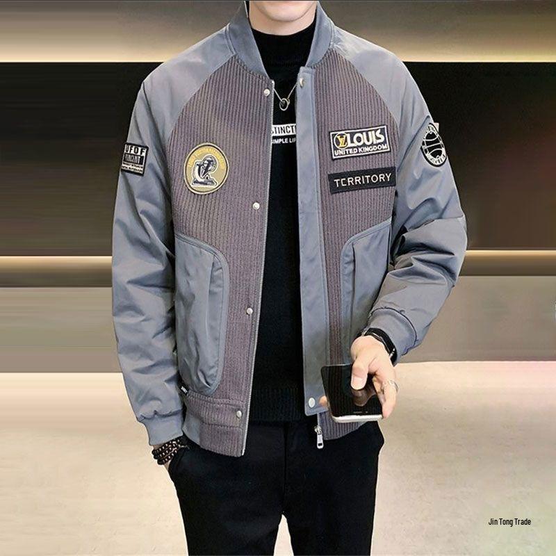 Men's Trendy Pilot Jacket - Casual Baseball Style, Loose Fit for Spring and Autumn