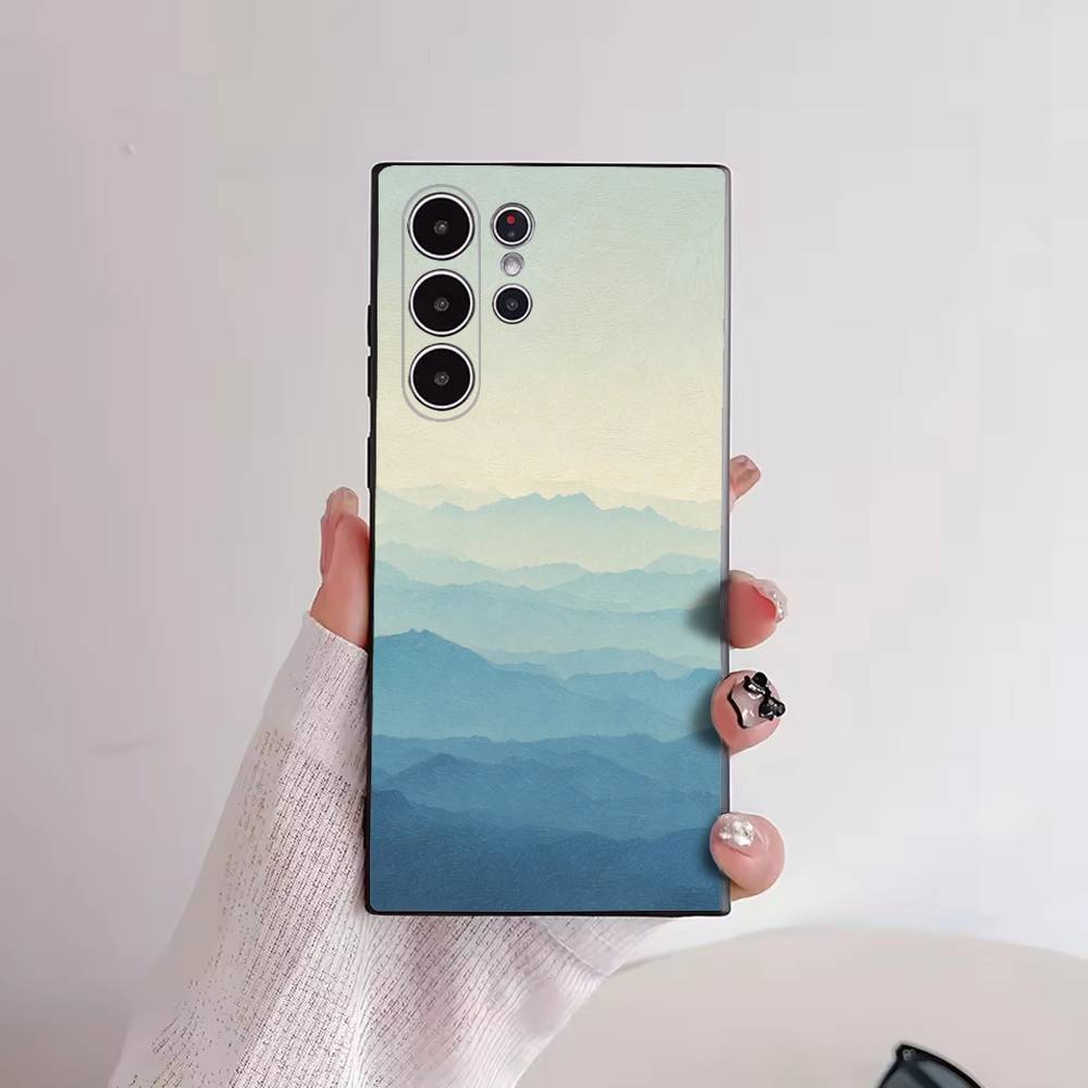 Azure Mist Mountains Phone Case for Samsung Galaxy S26 S25 S24 S23 S22 S21 Ultra Plus FE Cover
