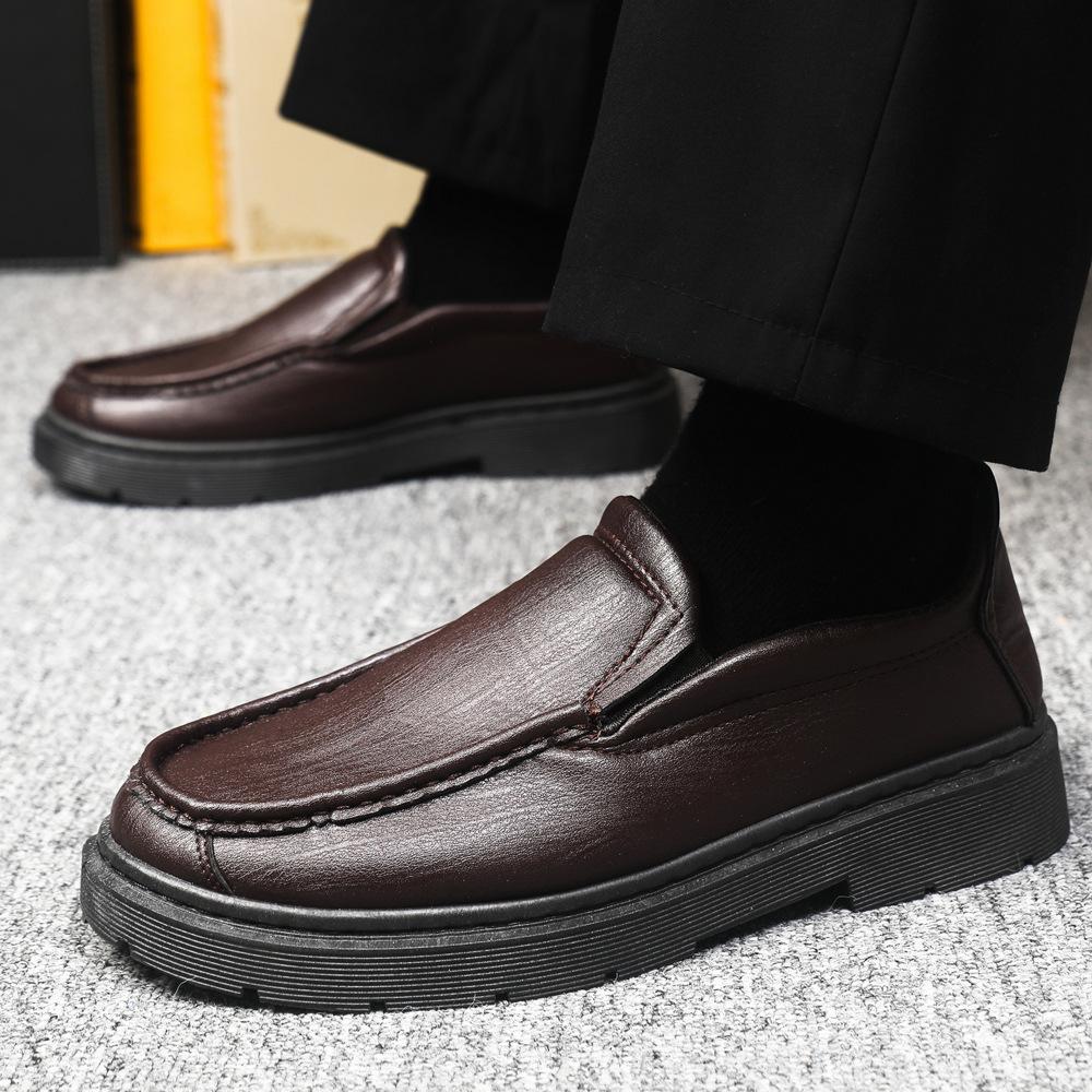 Leather shoes, new soft-soled and soft-sided casual shoes, simple big scalp shoes, sources