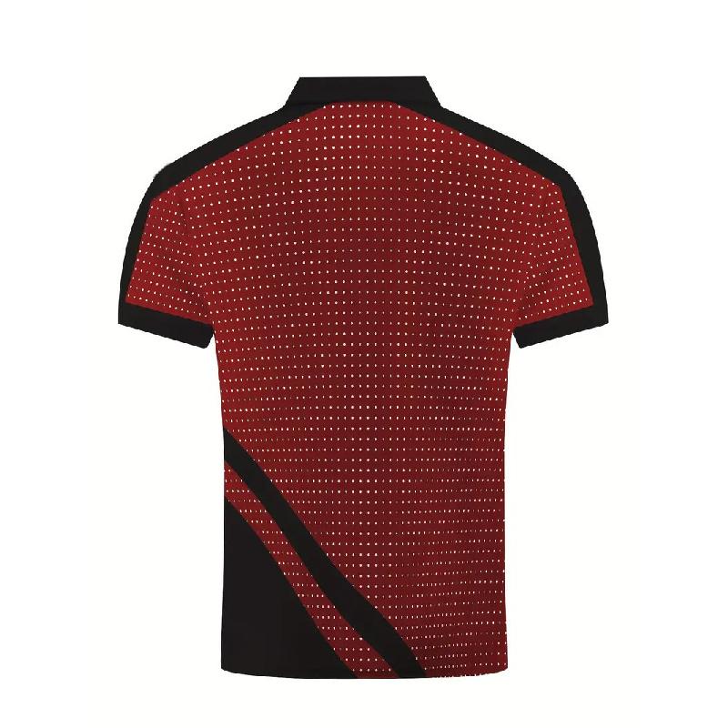 Men's Summer Printed Polo Shirt Fashionable Breathable Short-Sleeve Business Casual T-Shirt