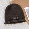 Autumn and Winter Versatile Big Head Circumference Pile Hat Showing Face Small Ear Protection Warm and Cold Hat Korean Style Letter Knitted Hat